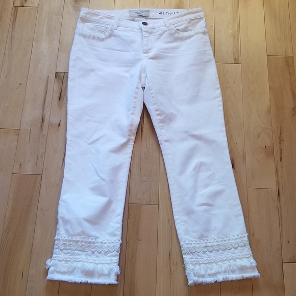 MaxMara Pants - Max Mara Weekend W19 Capri Flare white fringe sz 8
